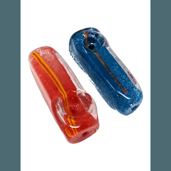 2.5” Flat Block Rasta Work Frit Peanut Hand Pipe