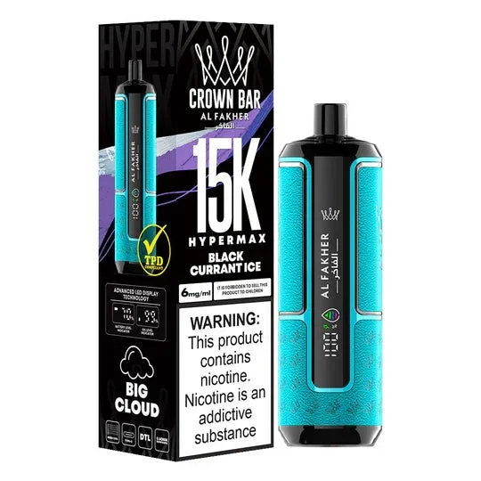 AL FAKHER CROWN BAR DISPOSABLE BLACKCURRANT ICE 15000 PUFFS