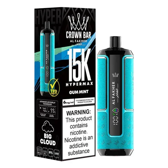 AL FAKHER CROWN BAR DISPOSABLE GUM MINT 15000 PUFFS