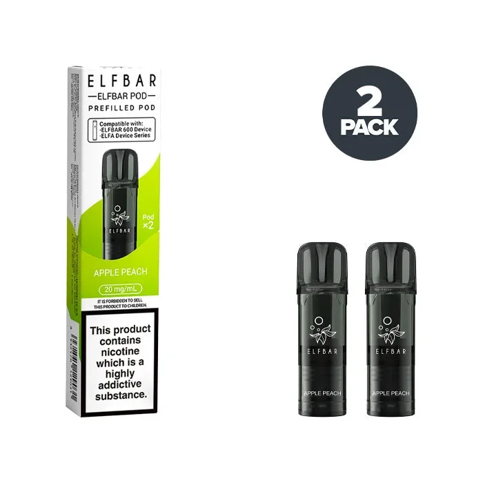 Apple Peach Elf Bar 600 Prefilled Pods