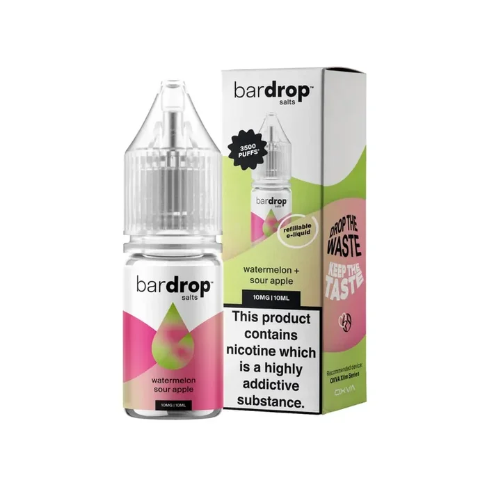 Bar Drop Watermelon Sour Apple 10ml Nic Salt E-liquid