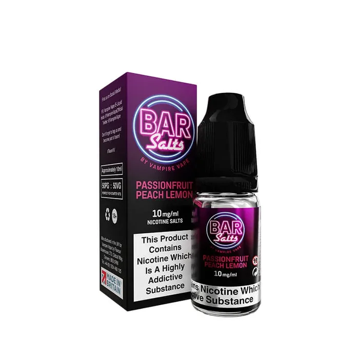 Bar Salts Passionfruit Peach Lemon 10ml Nic Salt E-Liquid by Vampire Vape