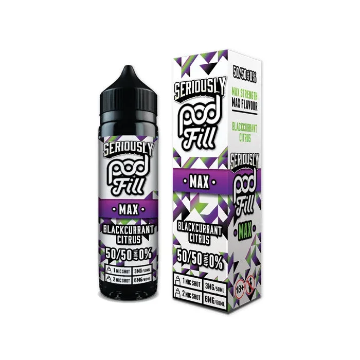 Blackcurrant Citrus Shortfill E-Liquid by Doozy Podfill Max