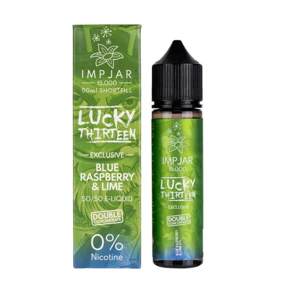 Blue Raspberry Lime 50ml (50/50) Shortfill by Imp Jar & Lucky Thirteen