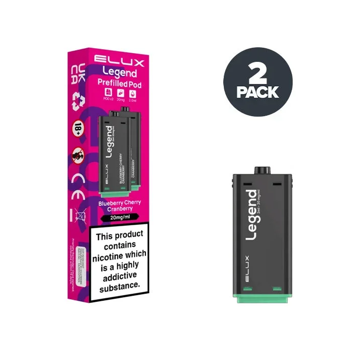 Blueberry Cherry Cranberry Elux Legend 1500 2 in 1 Prefilled Pods