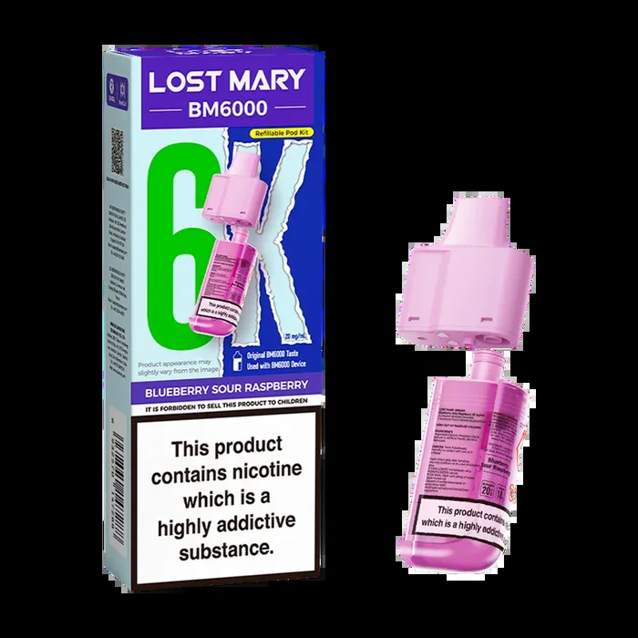 Blueberry Sour Raspberry Lost Mary BM6000 Refill Pack