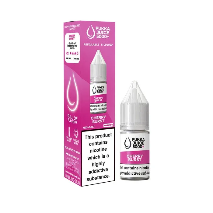 Cherry Burst 10ml Nic Salt E-Liquid by Pukka Juice 5000+