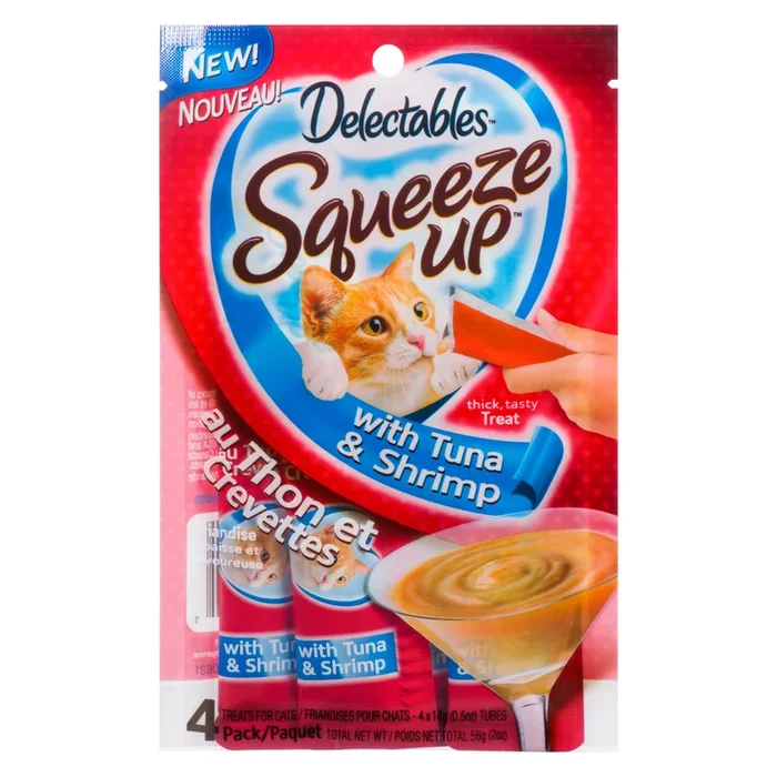 Delectables Squeeze Up Treats for Cats with Tuna & Shrimp, 4-Pack, 14-g