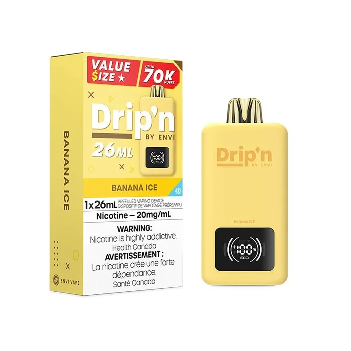Drip’n by Envi 26ML Disposable – Banana Ice (ON)