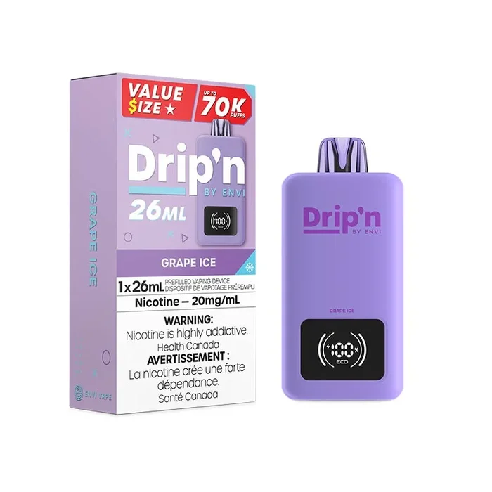 Drip’n by Envi 26ML Disposable – Grape Ice (ON)