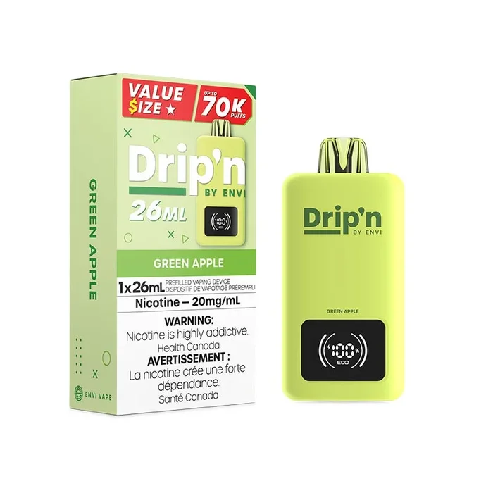 Drip’n by Envi 26ML Disposable – Green Apple (ON)
