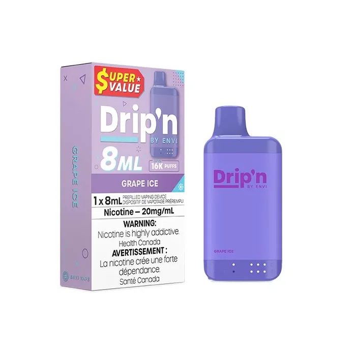 Drip’n by Envi 8ML Disposable – Grape Ice
