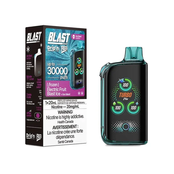 Drip’n by Envi x Fasta Blast 30K Disposable – Electric Fruit Blast Ice (FED)