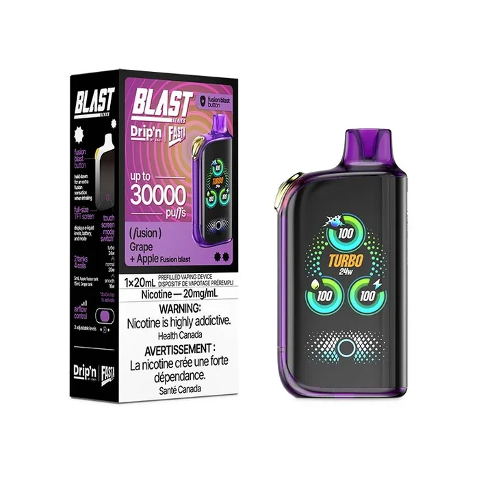 Drip’n by Envi x Fasta Blast 30K Disposable – Grape + Apple (Fusion) (ON)