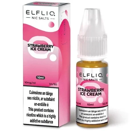 ElfLiq Nic Salt 10ml – Strawberry Ice Cream/ Strawberry Snoow Elf bar e-liquid