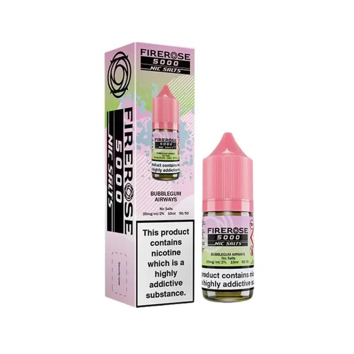 Firerose 5000 Bubblegum Airways 10ml Nic Salt E-liquid by ELUX
