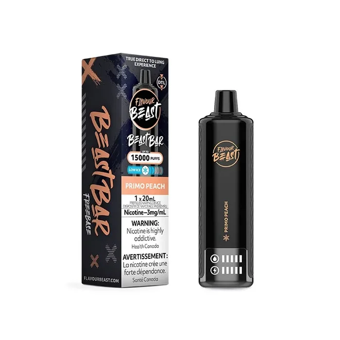 Flavour Beast Beast Bar 15K Disposable – Primo Peach Low Ice (ON)