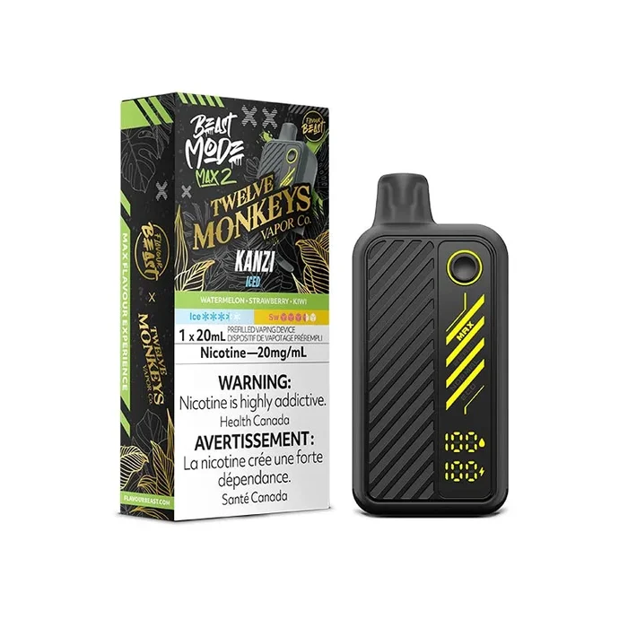 Flavour Beast Beast Mode Max 2 Disposable – 12 Monkeys Kanzi Iced (MB)