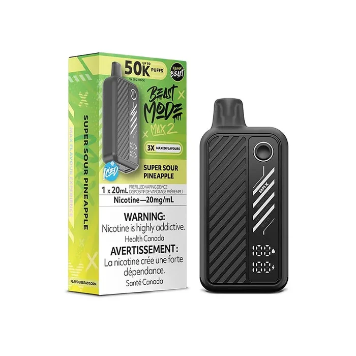 Flavour Beast Beast Mode Max 2 Disposable – Super Sour Pineapple Iced (ON)