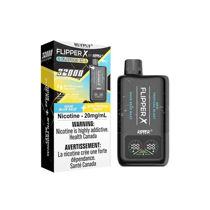 Flipper X 32K Disposable – Sour Blue Razz & MTN Tropical Blast (ON)