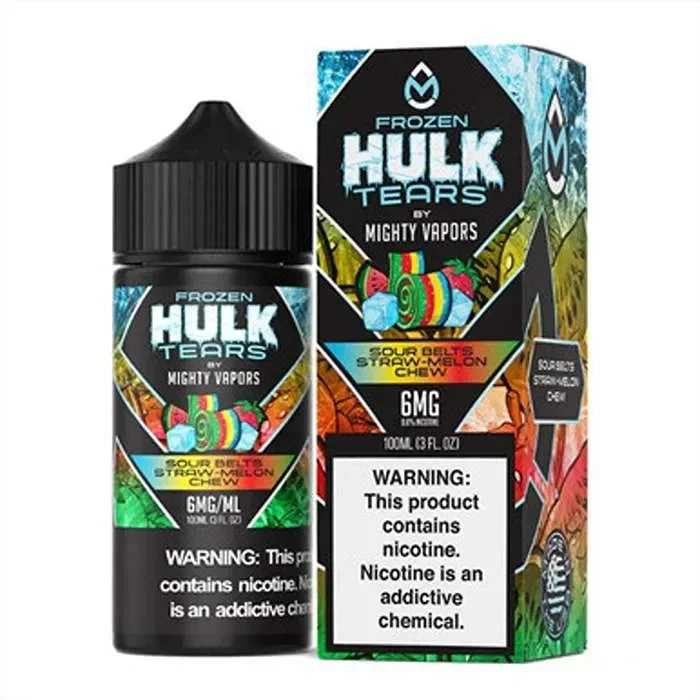 Frozen Sour Belts Straw Melon Chew E-Liquid by Hulk Tears x Mighty Vapors