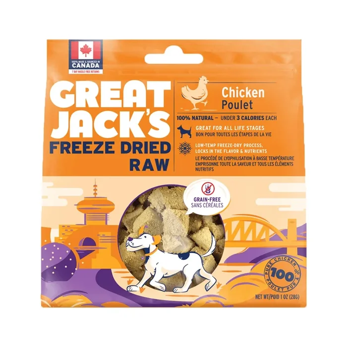 Great Jack’s Freeze-Dried Chicken Dog Treats, 28-g