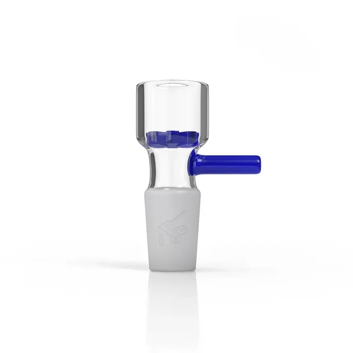 HONEYBEE HERB GLASS FLOWER BOWL (FB-5) BLUE- 14MM MALE