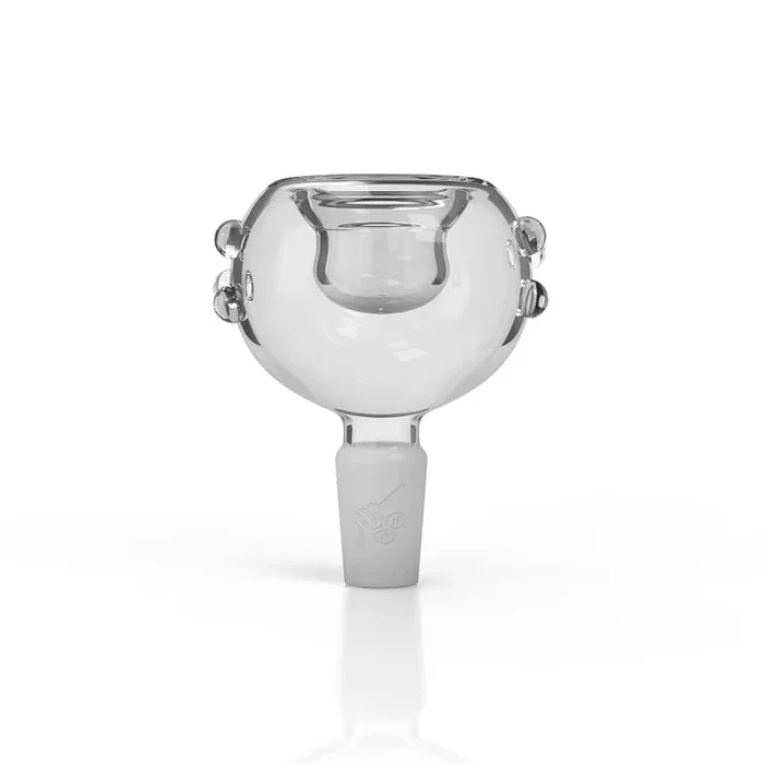HONEYBEE HERB GLASS FLOWER BOWL (FB-6) CLEAR- 14MM MALE