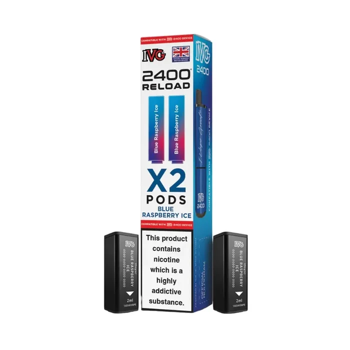 IVG 2400 Blue Raspberry Ice Reload Pods