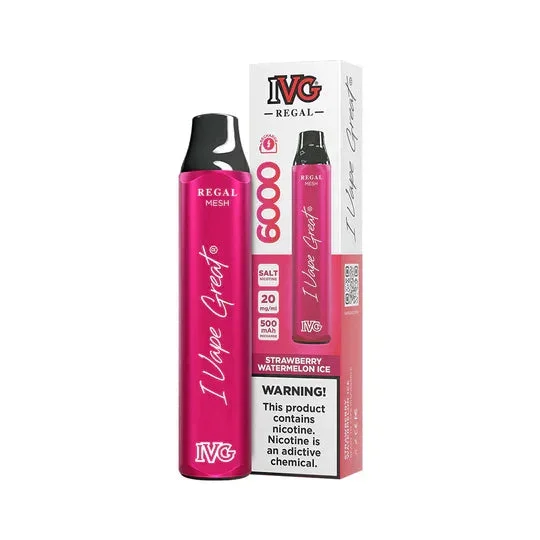 IVG REGAL DISPOSABLE STRAWBERRY WATERMELON ICE 6000 PUFFS