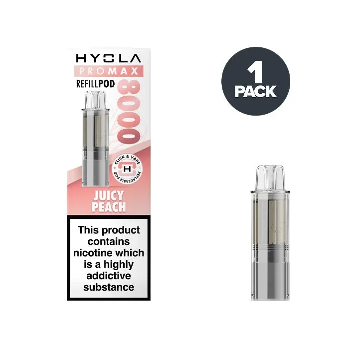 Juicy Peach Hyola Pro Max 8000 Prefilled Pods