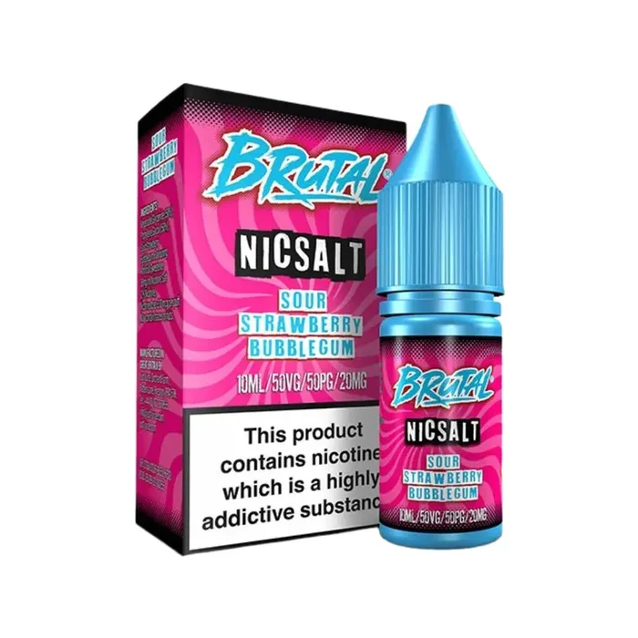 Just Juice Brutal Sour Strawberry Bubblegum 10ml Nic Salt E-liquid