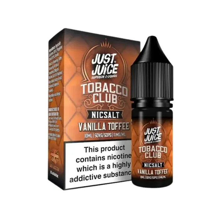 Just Juice Tobacco Club Vanilla Toffee Tobacco 10ml Nic Salt E-liquid
