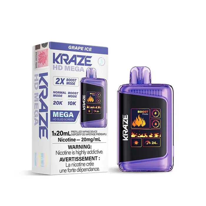 Kraze HD Mega Disposable – Grape Ice (ON)