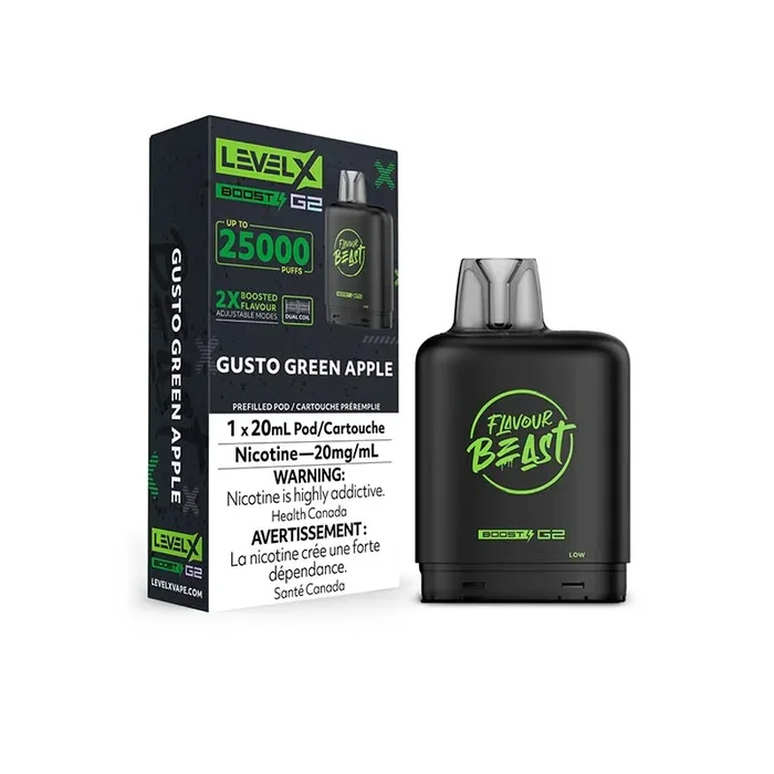 Level X Flavour Beast Boost G2 Pod – Gusto Green Apple (ON)