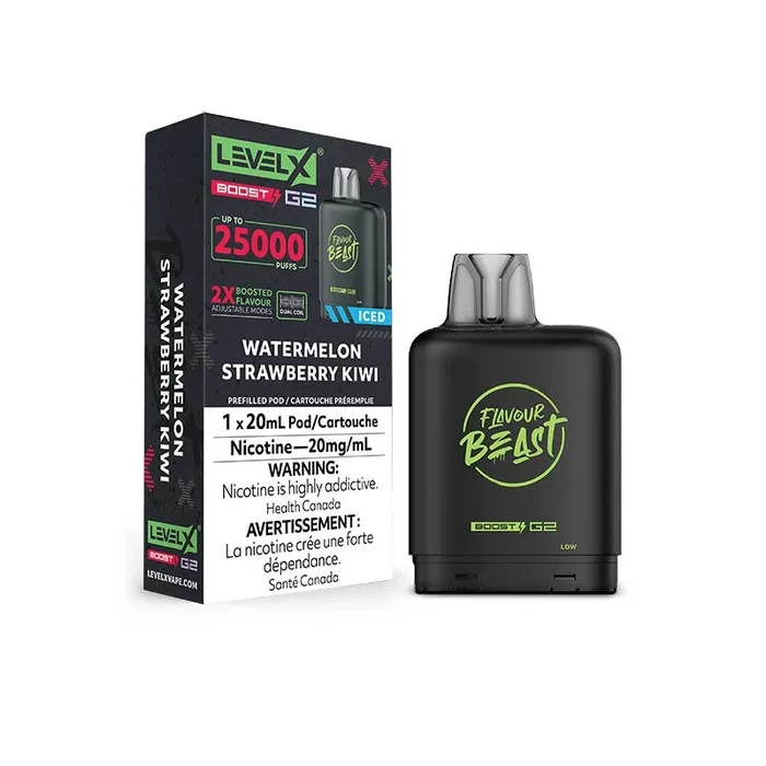 Level X Flavour Beast Boost G2 Pod – Watermelon Strawberry Kiwi Iced (ON)