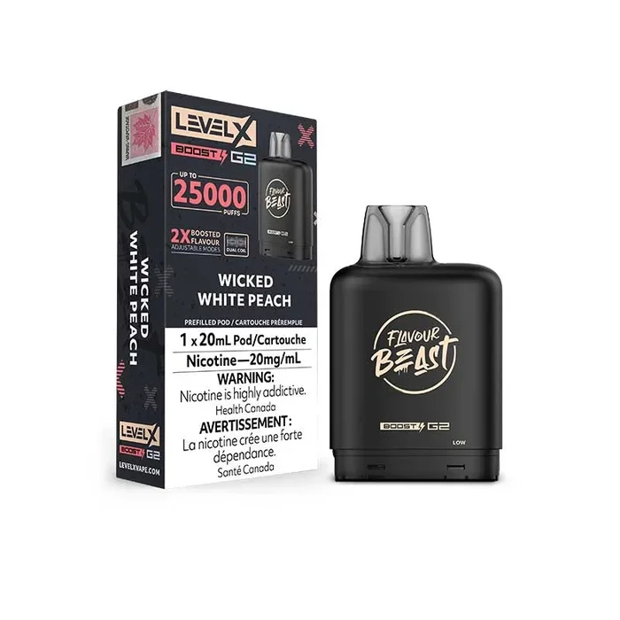 Level X Flavour Beast Boost G2 Pod – Wicked White Peach (ON)