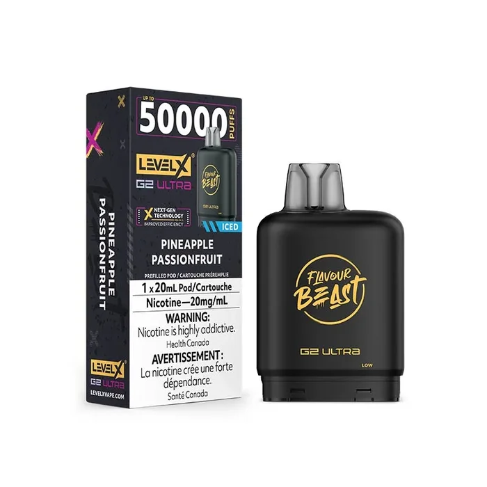 Level X G2 Ultra Pod – Flavour Beast – Pineapple Passionfruit Iced (ON)