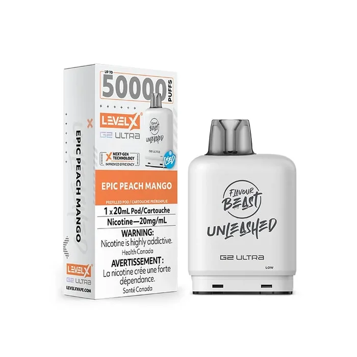 Level X G2 Ultra Pod – Unleashed – Epic Peach Mango Iced (ON)