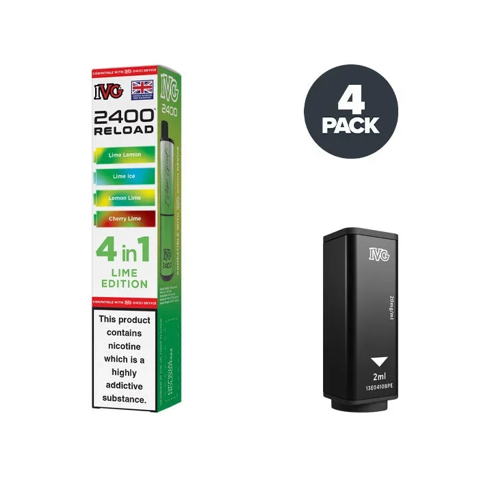 Lime Edition IVG 2400 Reload 4 in 1 Prefilled Pods