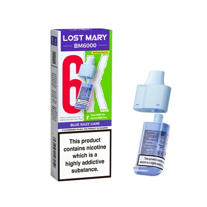Lost Mary BM6000 Blue Razz Gami Refill Pod