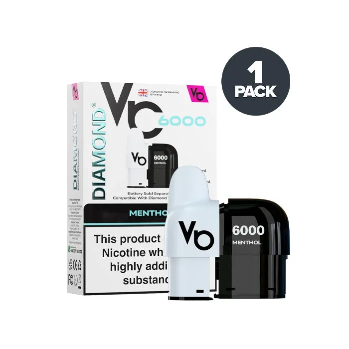 Menthol Vapes Bars Diamond 6000 Prefilled Pods