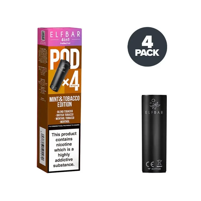 Mint & Tobacco Edition Elf Bar 4 in 1 Prefilled Pods
