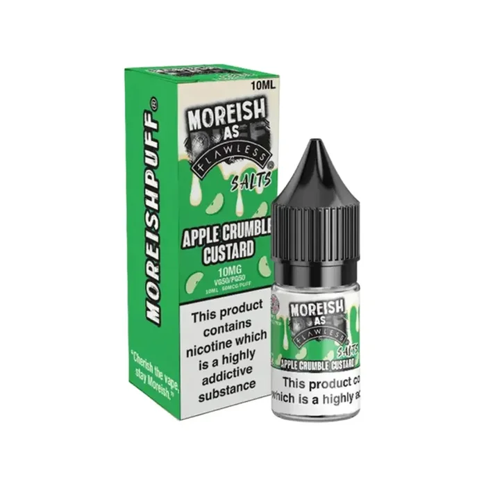 Moreish As Flawless Apple Crumble Custard 10ml Nic Salt E-liquid