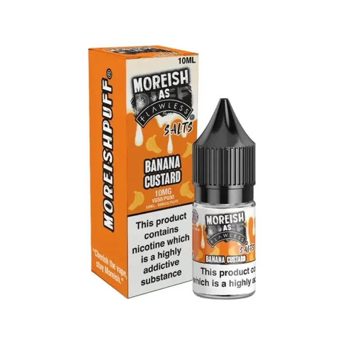 Moreish As Flawless Banana Custard 10ml Nic Salt E-liquid
