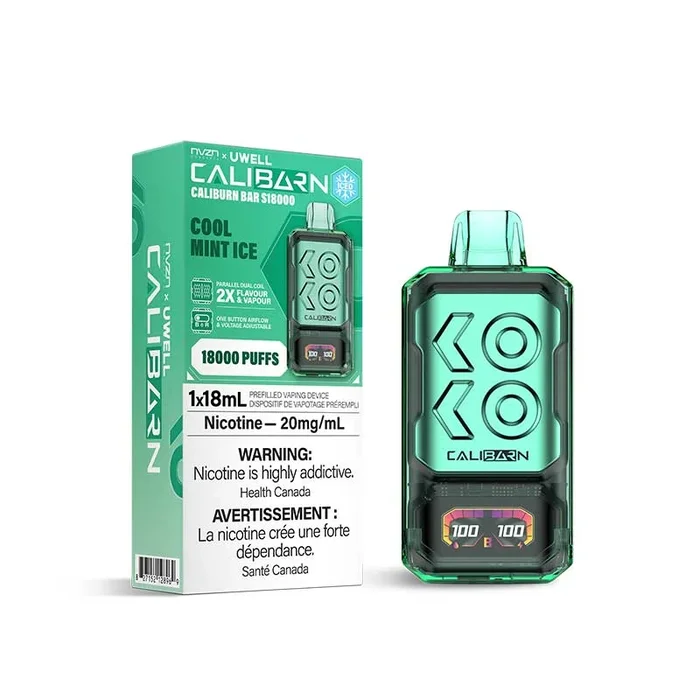 NVZN Caliburn Bar 18K Disposable – Cool Mint Ice (ON)