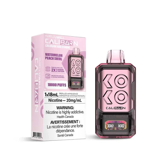 NVZN Caliburn Bar 18K Disposable – Watermelon Peach Swirl (ON)