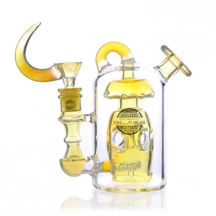 On Point Glass – 6″ Crescent Moon Matrix Perc Water Pipe