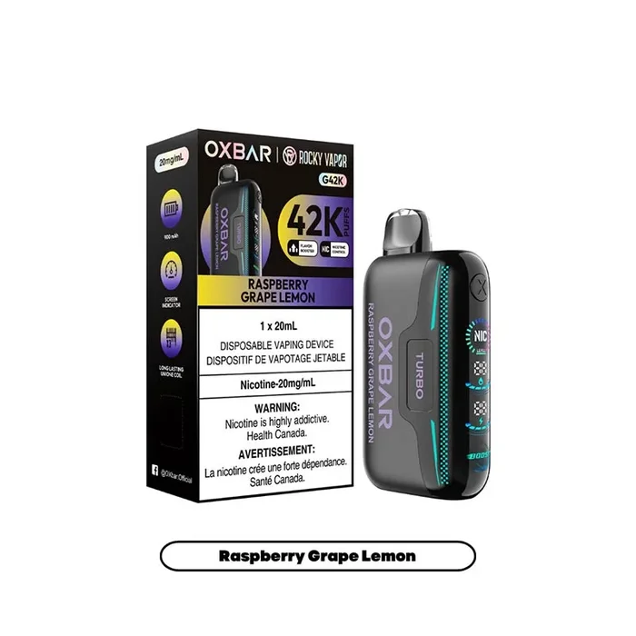 OXBAR G42K Disposable – Raspberry Grape Lemon (ON)
