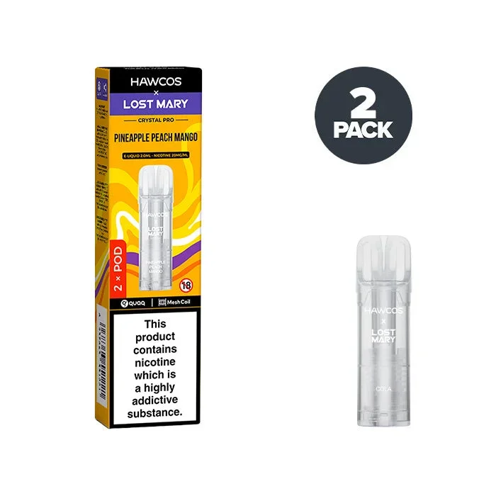 Pineapple Peach Mango Hawcos X Lost Mary Crystal Pro Prefilled Pods
